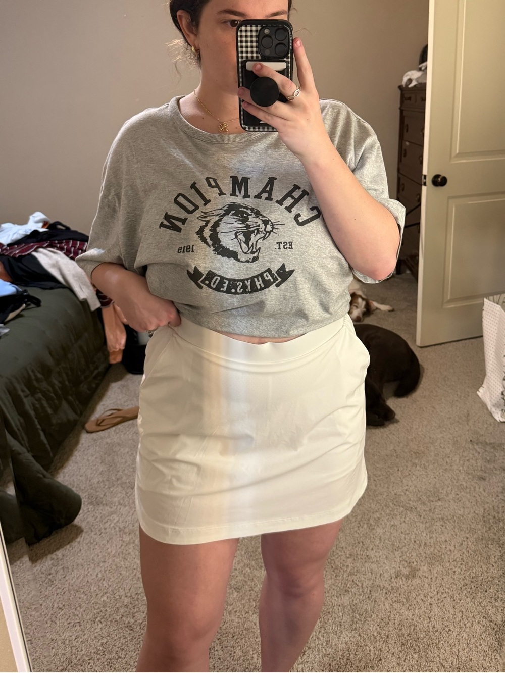 Calia White Golf Tennis Skort Womens Large Athletic Skirt Built In Shorts